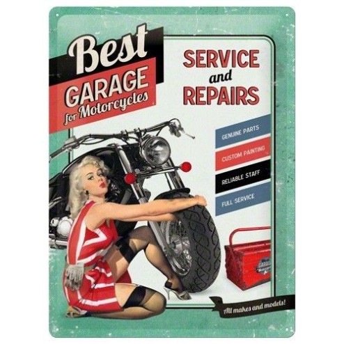 Metaalplaat Best Garage for Motorcycles 30x40cm.Nostalgic Art