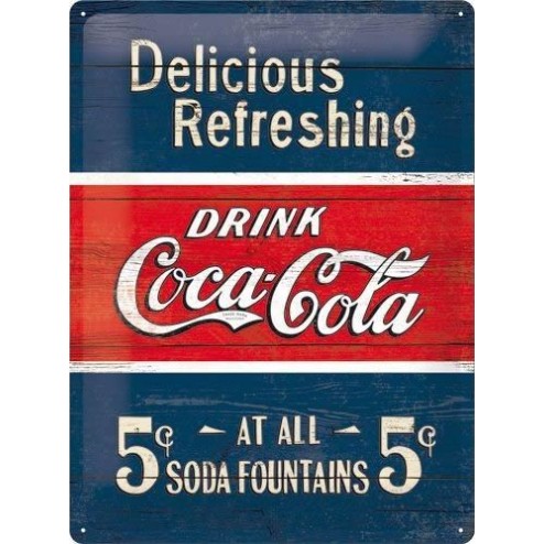 Metaalplaat 30x40cm Coca Cola Delicious Refreshing 1910 Nostalgic Art
