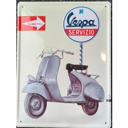Metaalplaat 30x40cm Vespa 125cc servizio 