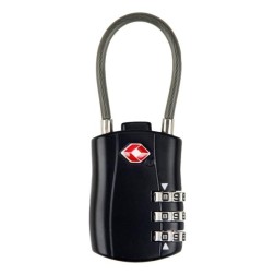 TSA case lock "Comfort" with steel cable black, 370164