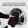 Electric heatable long socks machine washable