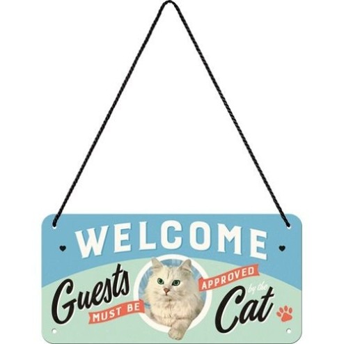 Hanging Sign Welcome Cat