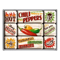 Chili Peppers - Magneet set- Nostalgic Art